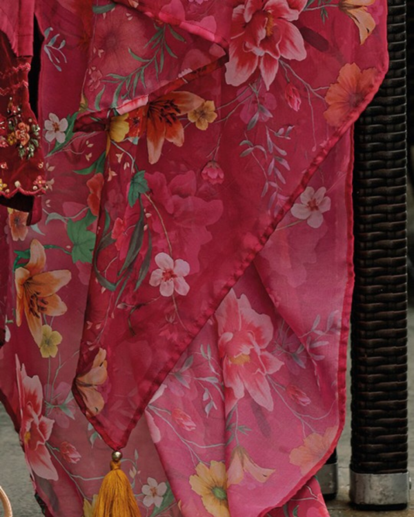 Floral Pink Dupatta